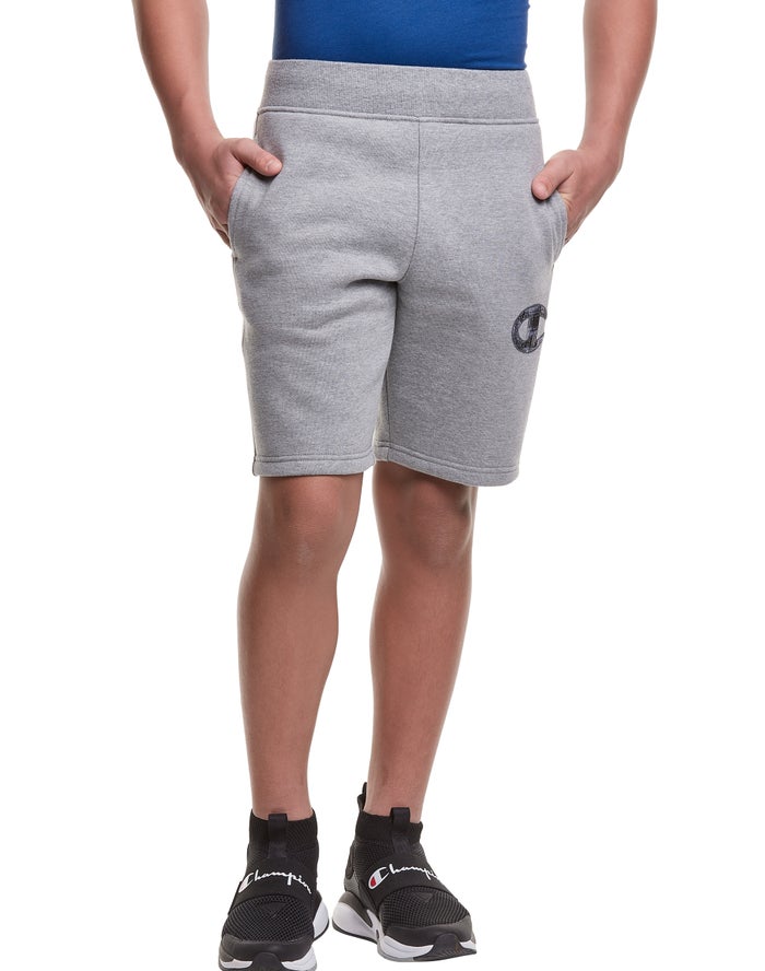 Champion Boys Shorts NZ - Reverse Weave Fleece Tonal Logo Dark Grey ( 7514-AWHYZ )